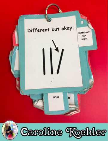 Different but okay cue card for autism.