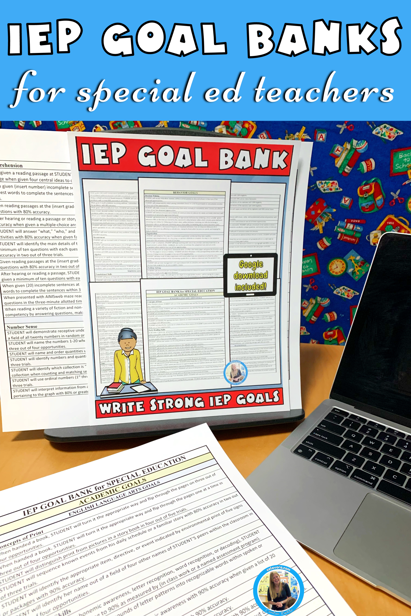 IEP goal banks that are printable and digital.