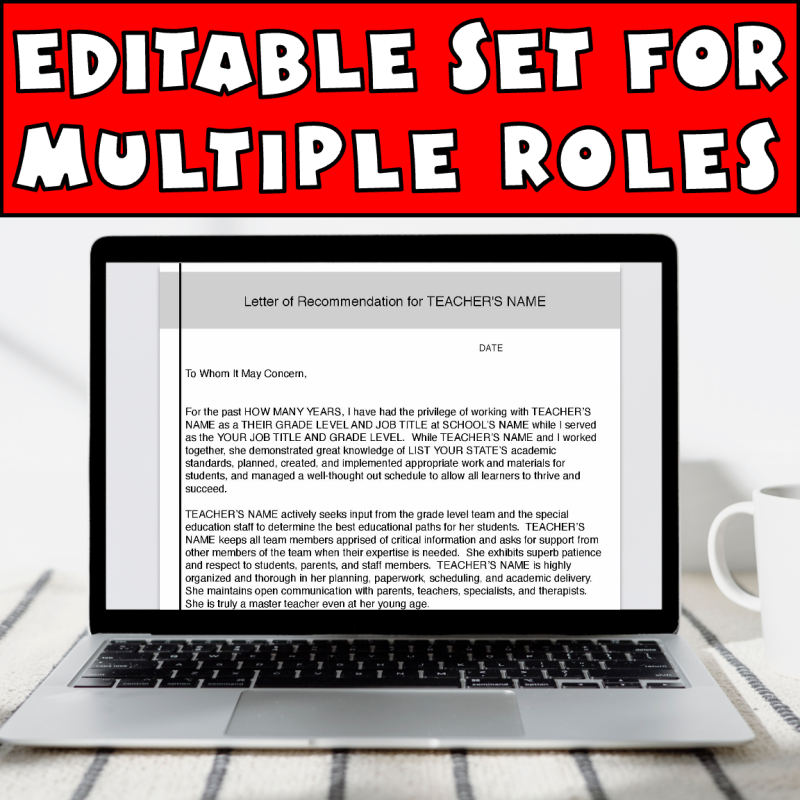 Teacher recommendation letters