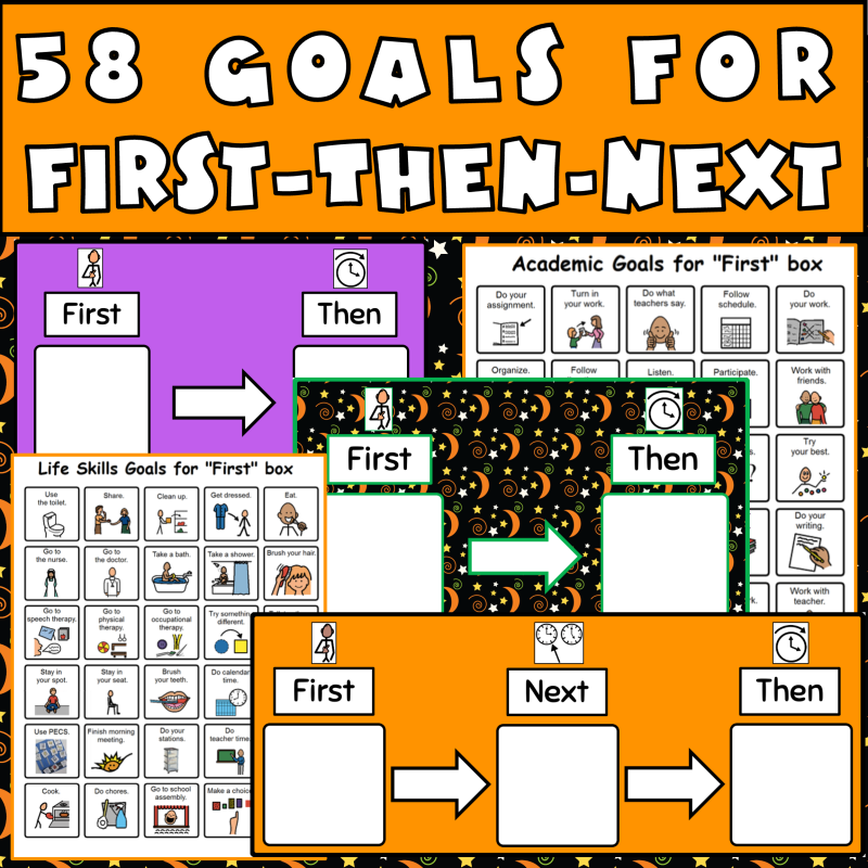 HALLOWEEN First Then Boards Behavior Management Charts Halloween Activities for Autism - Image 3