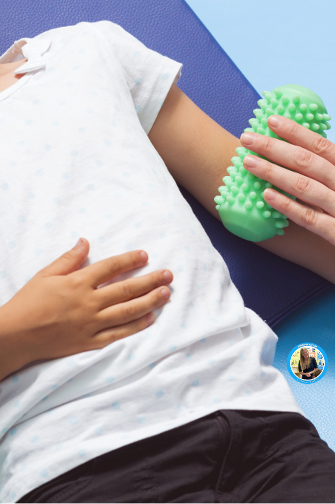 A picture of sensory supports being used for three-year-old tantrum, calm down session.
