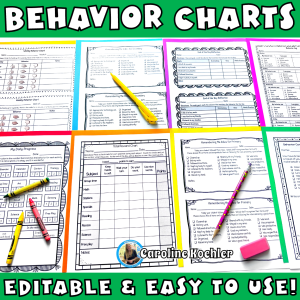 Behavior charts editable and easy to use picture of charts of behavior laid out in a classroom.