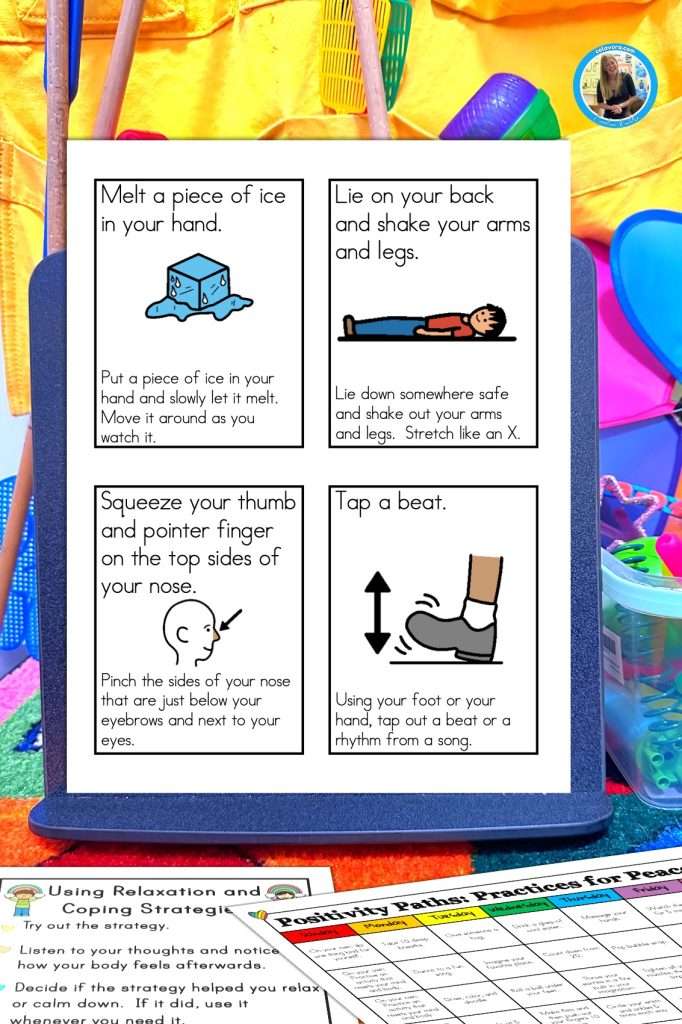 A set of relaxation and coping strategies being used as classroom positive reinforcement.