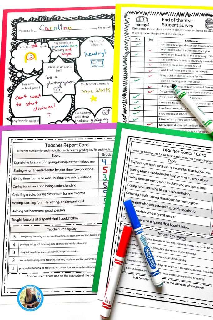A set of fun activities in the classroom