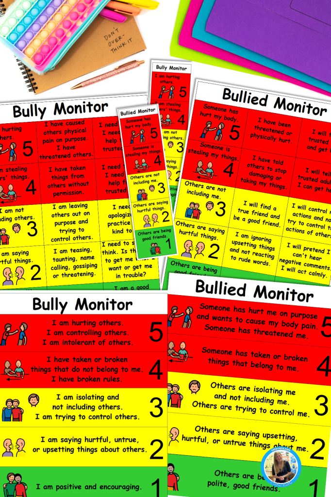 Prevention from rolling, visual, supports, showing bully, Berlin, and bullied monitors.