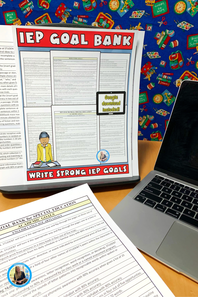 IEP goal bank for writing IEP for childhood anger