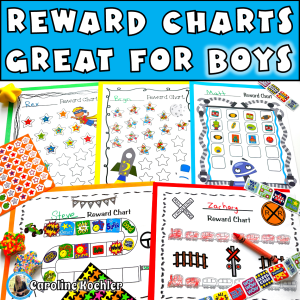 Good boy, reward chart with five different reward charts to use with boys for positive behavior management.