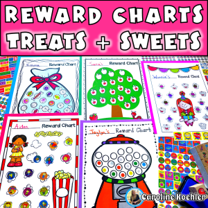 Reward charts for treats and sweets showing sticker chart printables