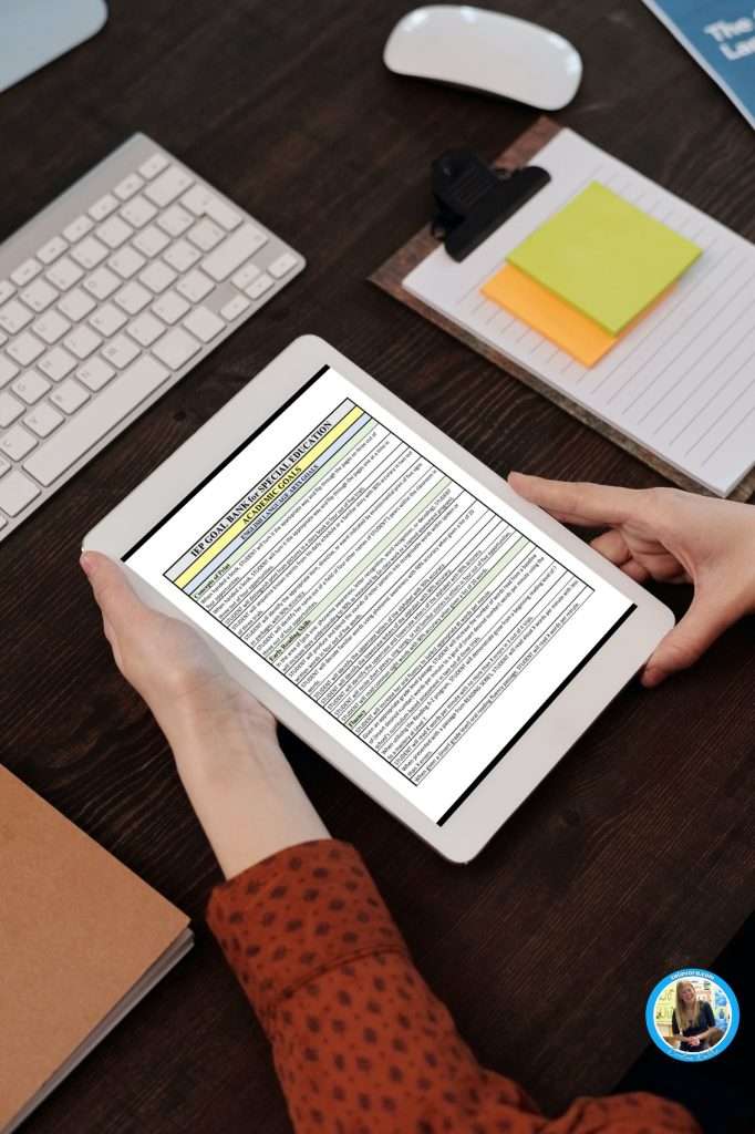 IEP teaching guides with special education, IEP goal banks