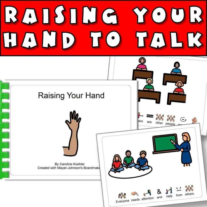 Social stories on behavior showing a social story for raising your hand to talk
