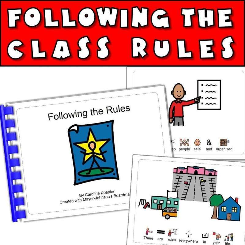 Social story for lining up showing a social story for following the rules at school