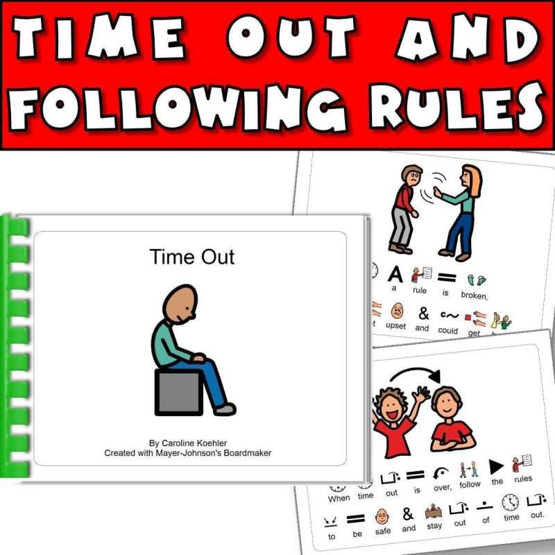 Time out and following rules social story set for time out room rules.