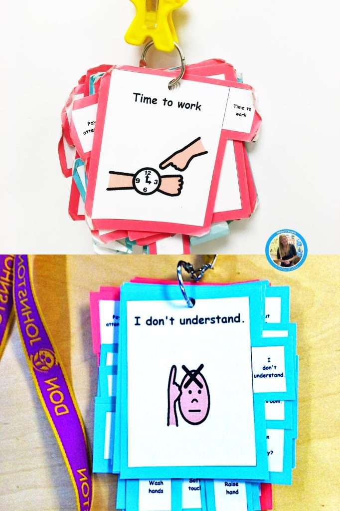 Visual cue cards in the classroom