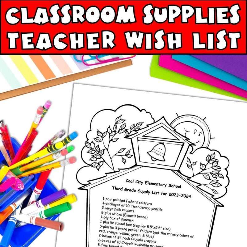3rd grade supply list elementary classroom materials teacher wish list