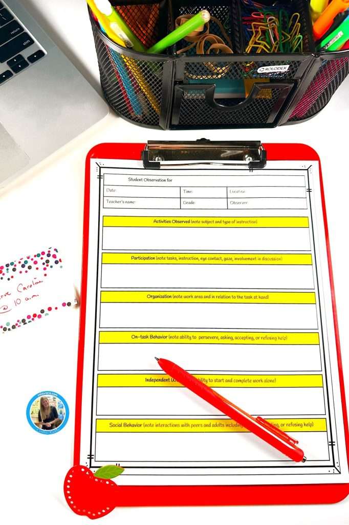 Definition of progress monitoring for student observation forms