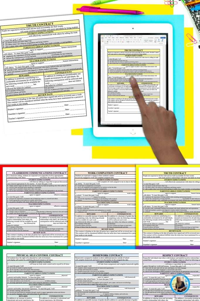 Examples of behavior contracts for students with behavior concerns