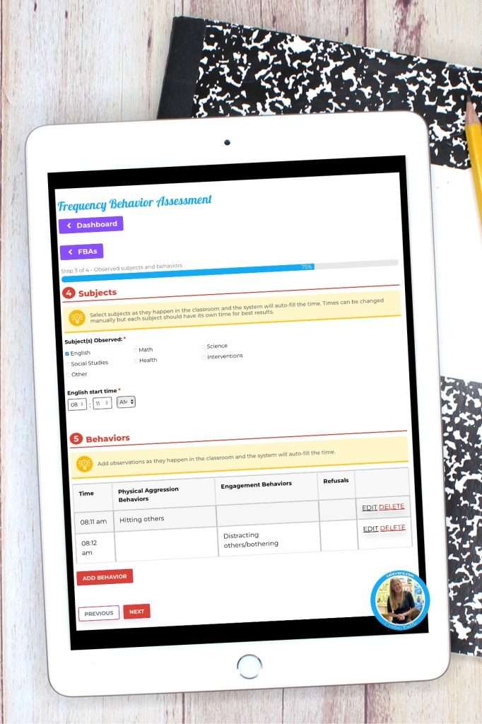 Functional behavior assessment, online digital tool for special educators