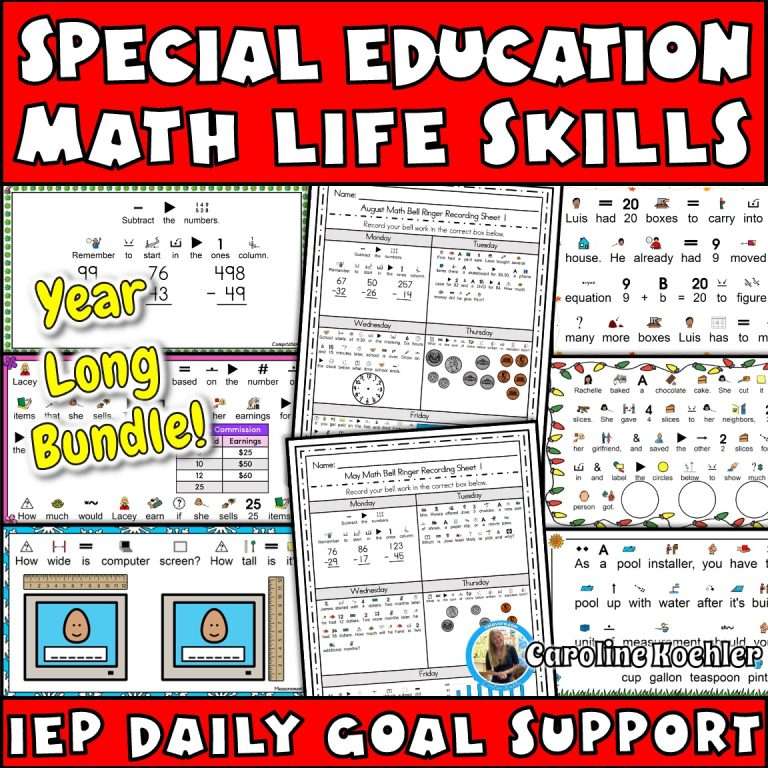 Math special education curriculum for students with IEP goals
