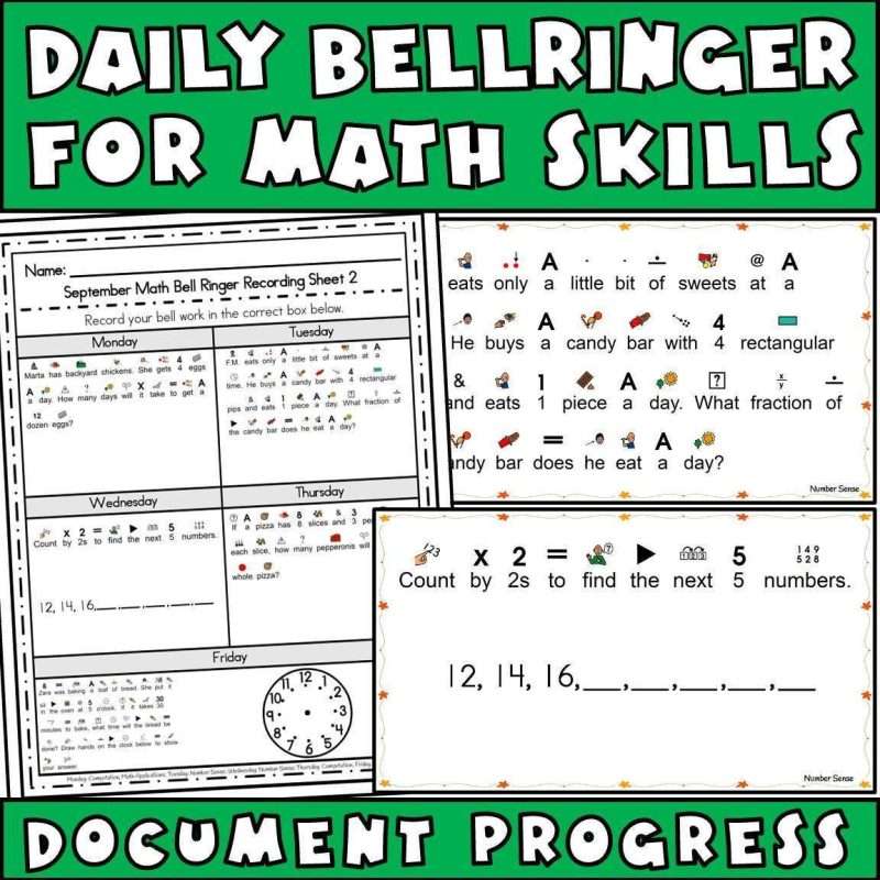 Math sped daily bellringer for life skills