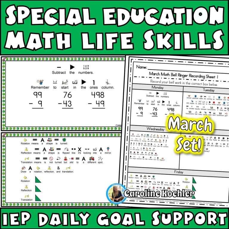 Special ed math programs, March set