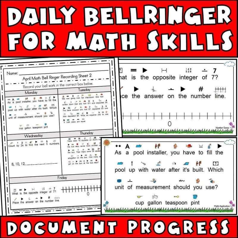 Special education math daily bell ringers