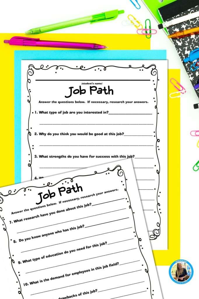 Transition assessments showing Job Path for students with special education needs