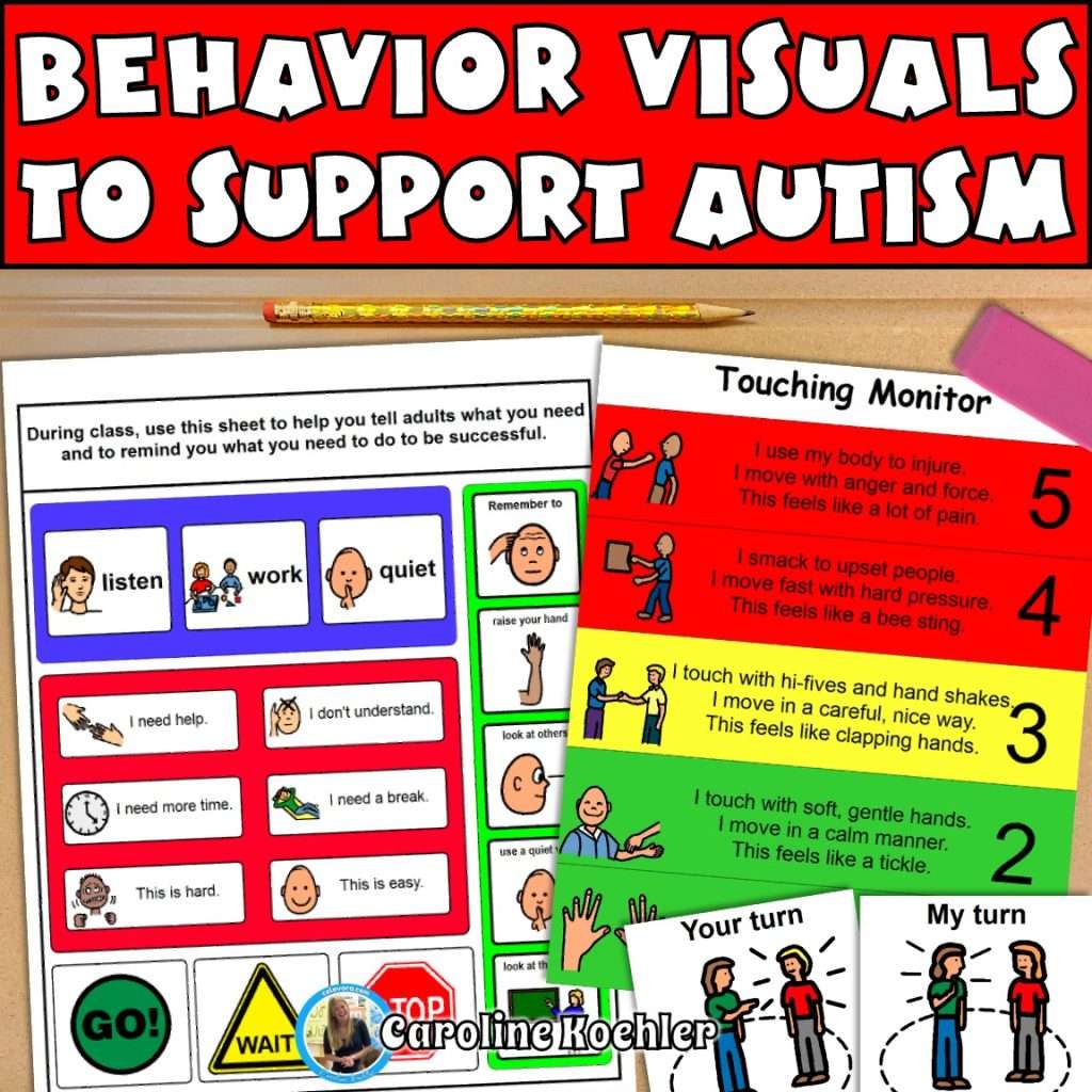 Autism behavior visuals to support students at school