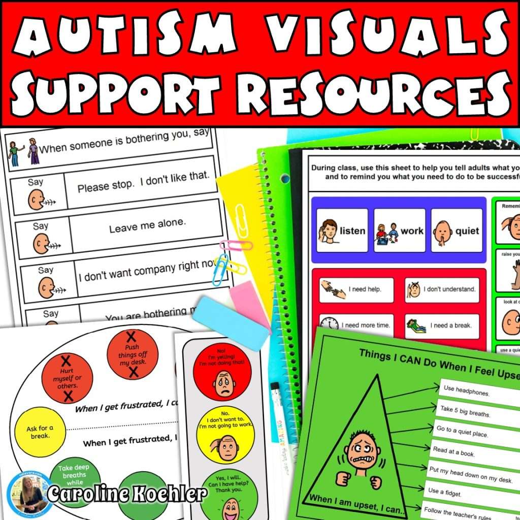 Autism visuals support resources for special education students and teachers