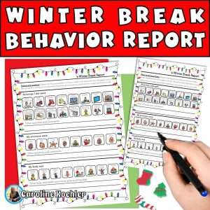 Communication sheet for home school information over the winter Christmas break holiday