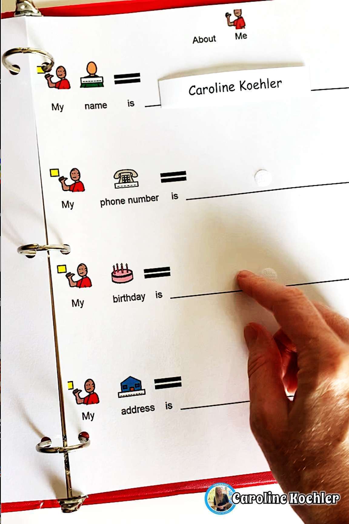 special education morning meeting with all about me printable pages