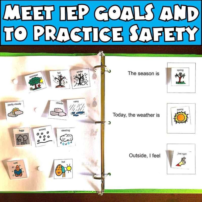 Special education morning meeting worksheet to meet IEP goals and to practice safety