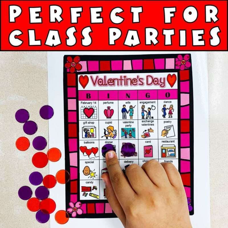 Valentine day bingo perfect for class parties