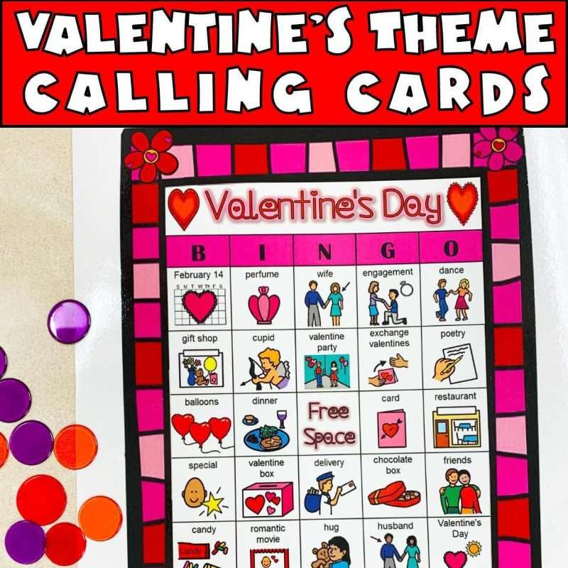Valentine Day bingo cards to play a fun party game at school, church, or community events