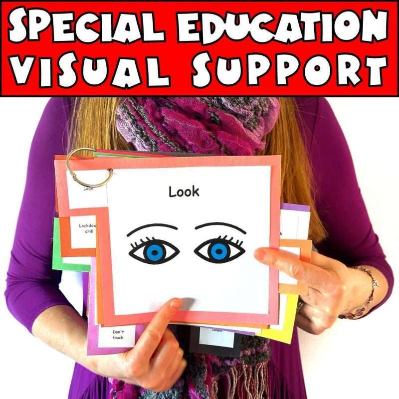 Classroom visual cue cards printable special education visual support