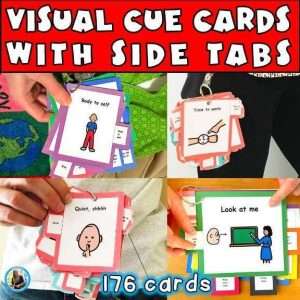 Cue cards autism supports with side tabs