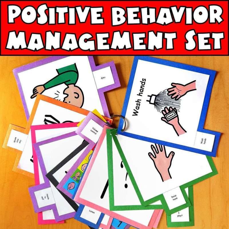 Cue cards for autism positive behavior management