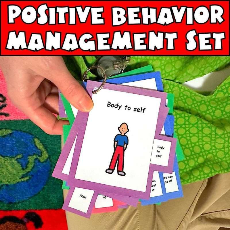 Cue cards for autism positive behavior management system.