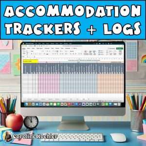 IEP accommodations trackers and logs for special education teachers