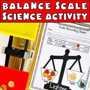 Balance scale worksheet for kindergarten science lesson