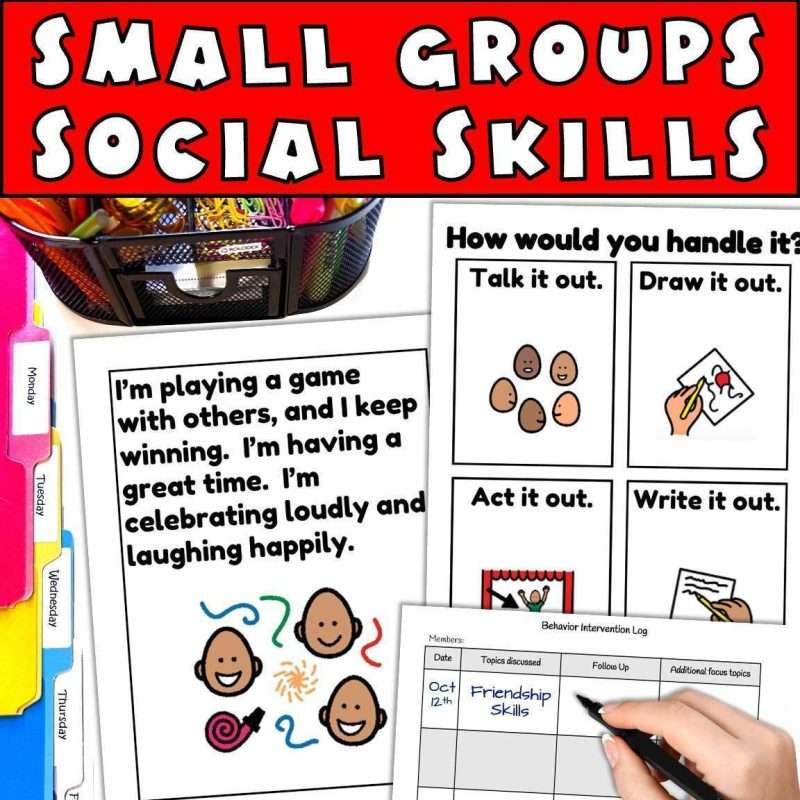 Positive behavior interventions small groups social skills printables