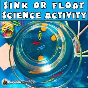 Sink or float worksheet for kindergarten or preschool science activity