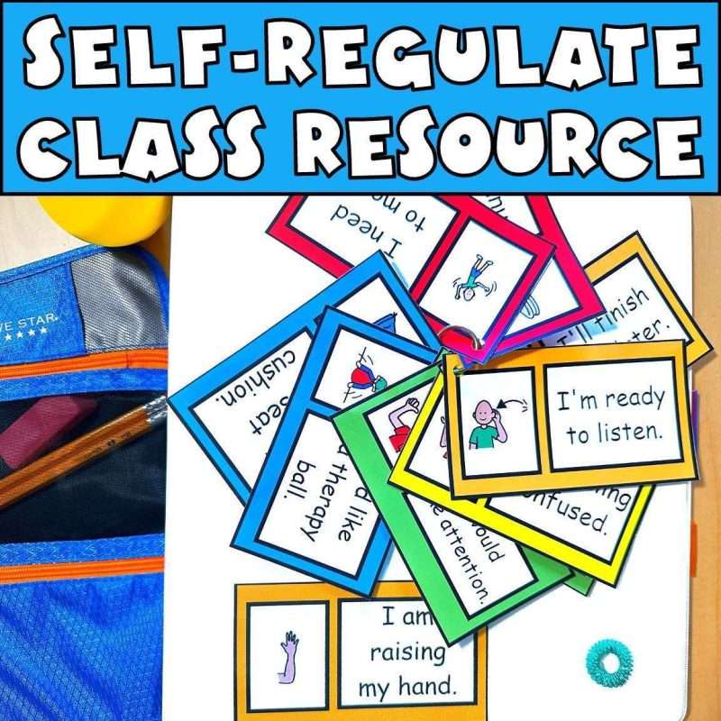 Behavior visuals lanyard to self-regulate class resource