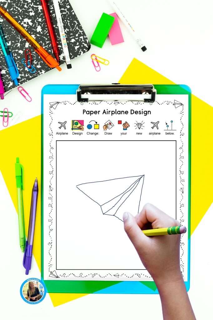Paper airplane STEM pdf design page