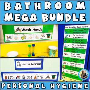 Signs for potty training bathroom mega bundle for young children including those with autism and other special education needs.