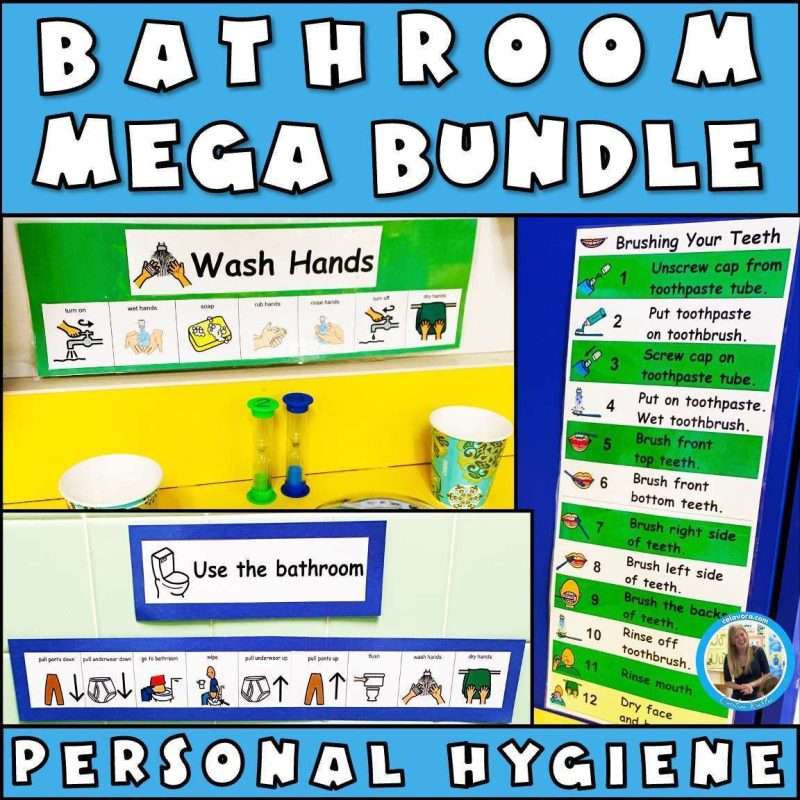Signs for potty training bathroom mega bundle for young children including those with autism and other special education needs.