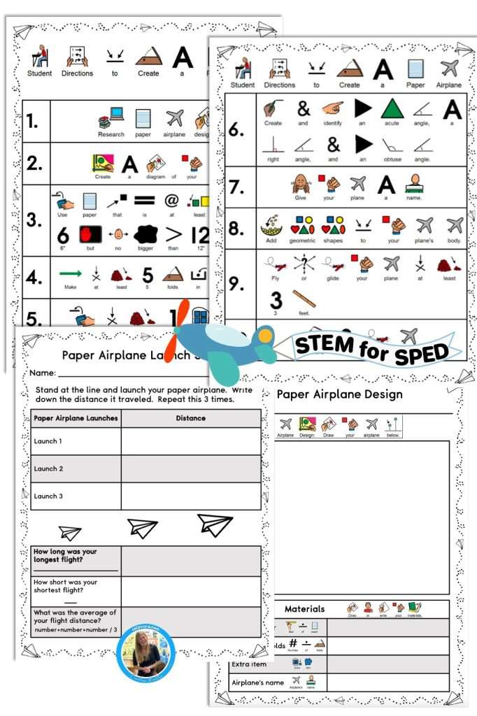 STEM paper airplane challenge for special education