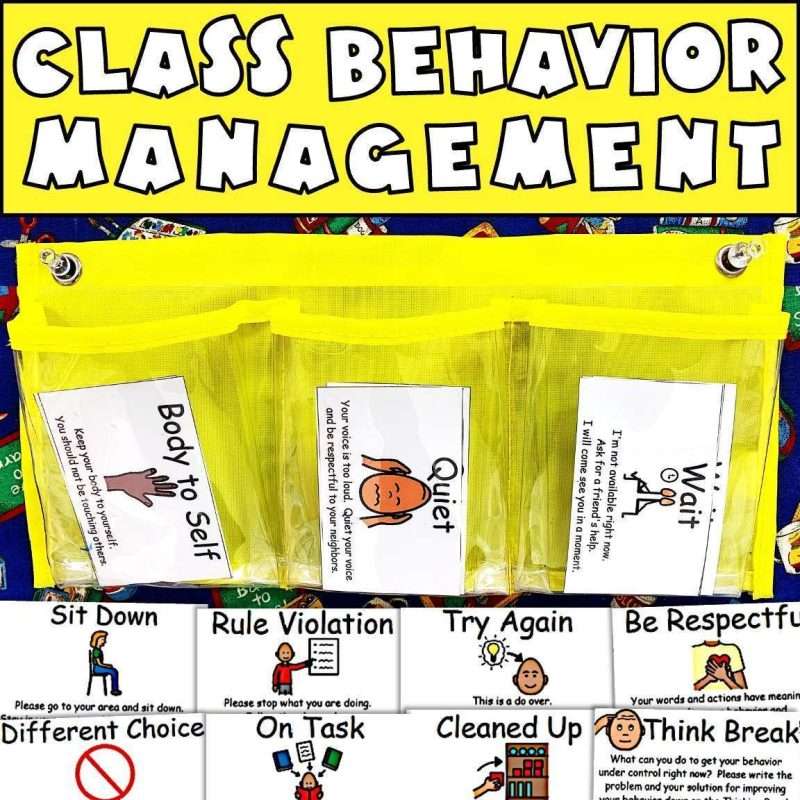 Visual cue cards for autism and class behavior management