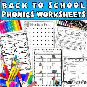 Alphabet printables for back to school phonics worksheets
