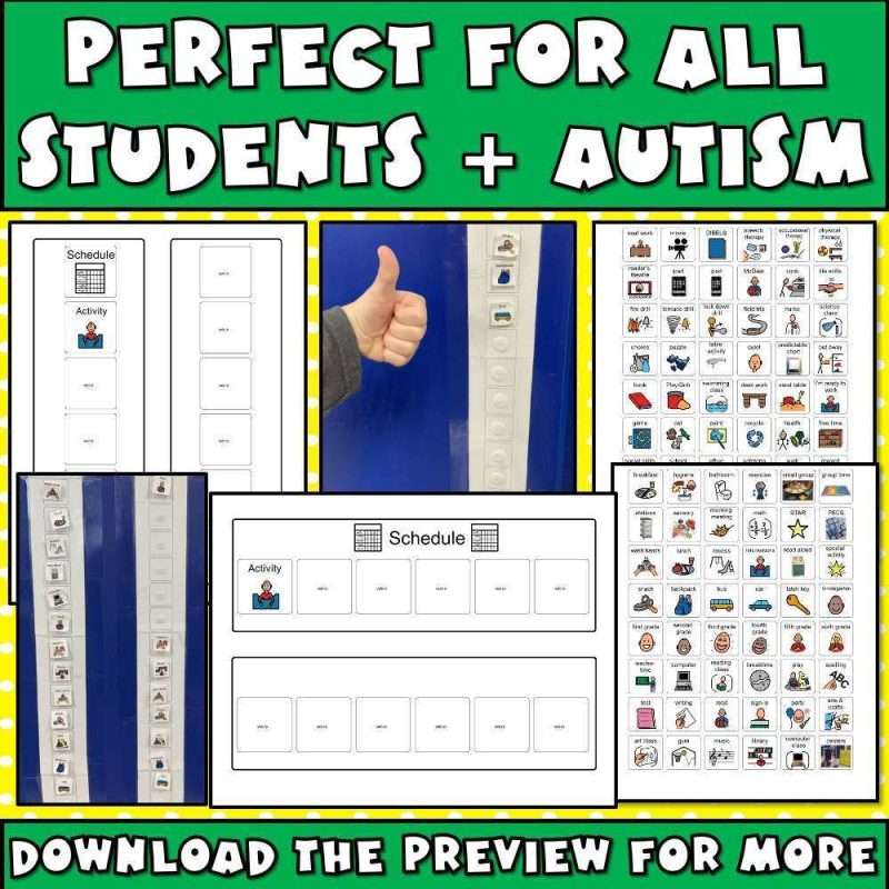 Autism and classroom management visual schedule set that's perfect for all students and autism