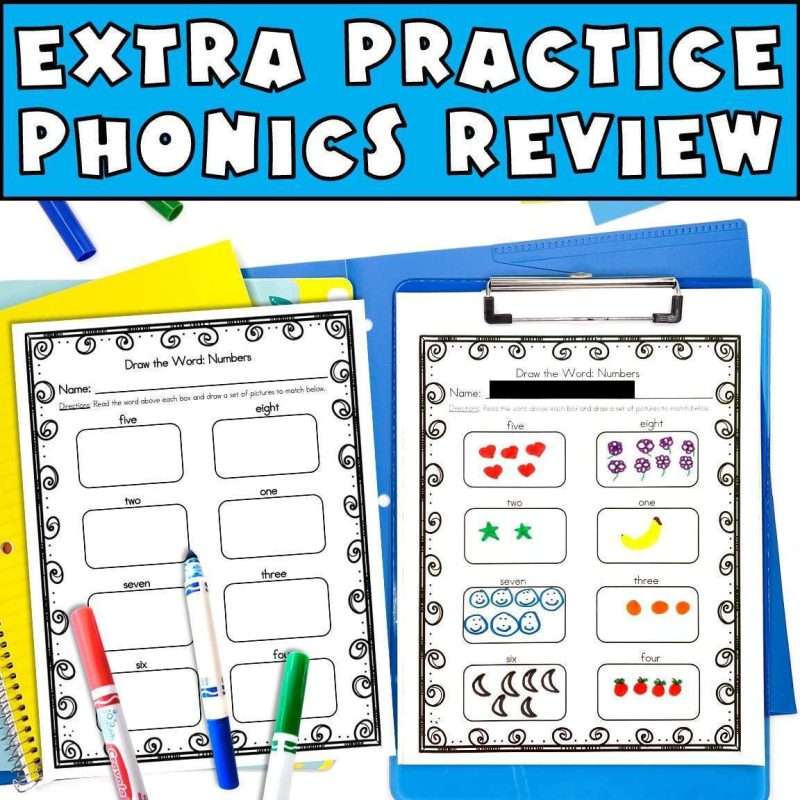 Kindergarten phonics sheets for extra practice and review